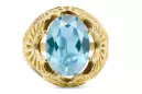 Anneau Artisanat vintage Aigue-marine Or jaune 14 carats vrc003y